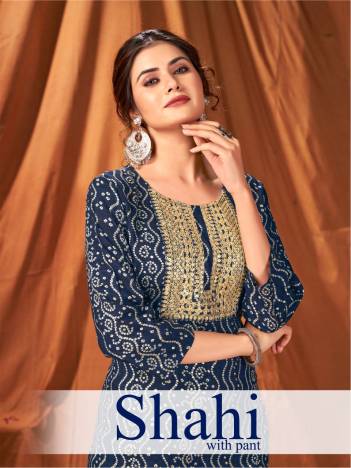 Shahi By Poonam Designer Fancy Sequence Kurti With Pant